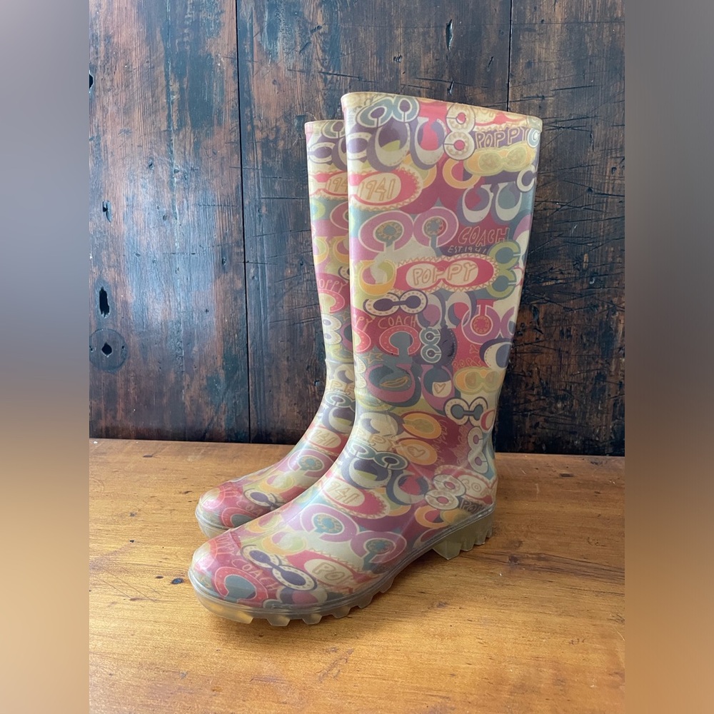 Coach Wellington Rubber Rain Boots Women’s Size 8